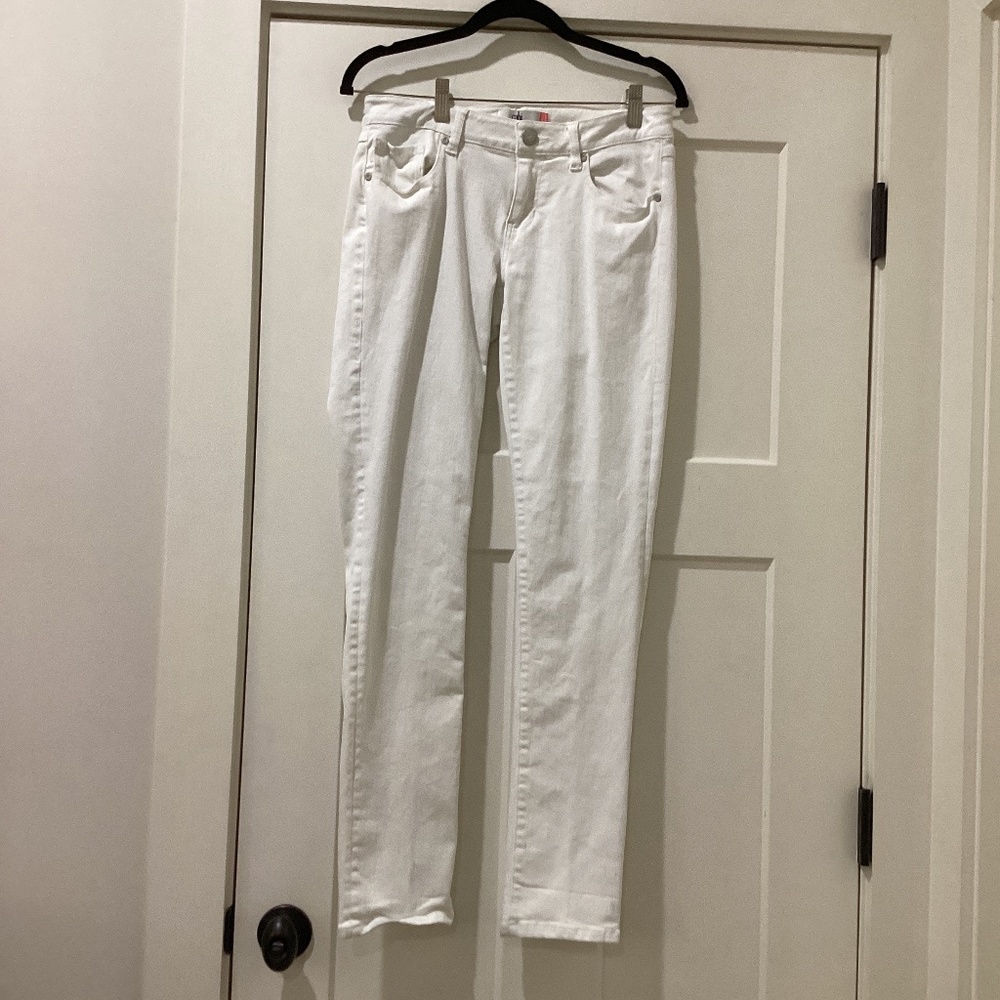 Cabi White Slim Boyfriend Jeans
